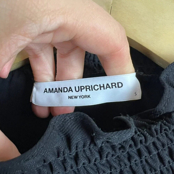 Amanda Uprichard Kestin Ruffle Mini Dress Size Small Black High Neck Party Event - Picture 4 of 10